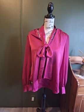 New York & Company Women’s Tie-Neck Blouse